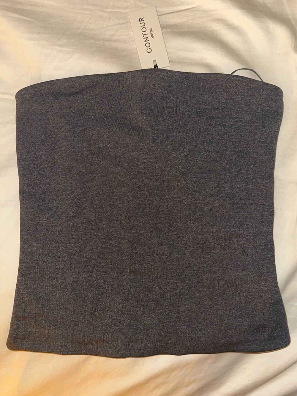 Aritzia Contour Strapless Crop Top in Charcoal Gray